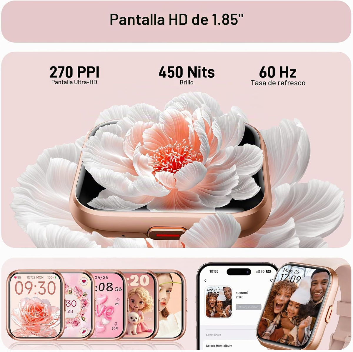 Tensky Reloj inteligente para mujer, Android y iPhone, Alexa integr...