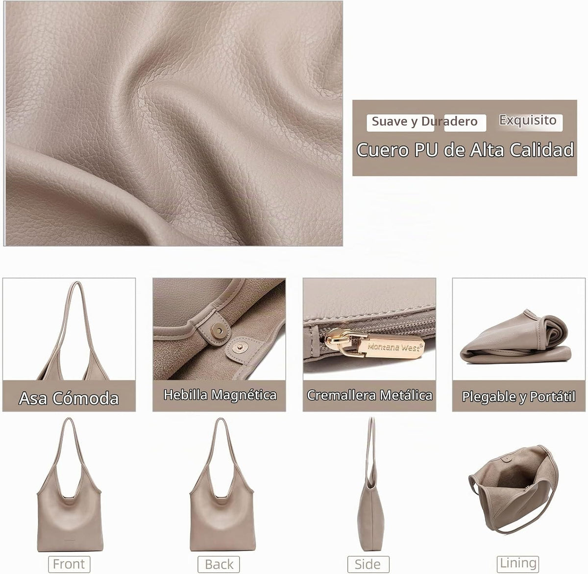 Montana West Bolsos estilo hobo holgados para mujer, bolsos de homb...