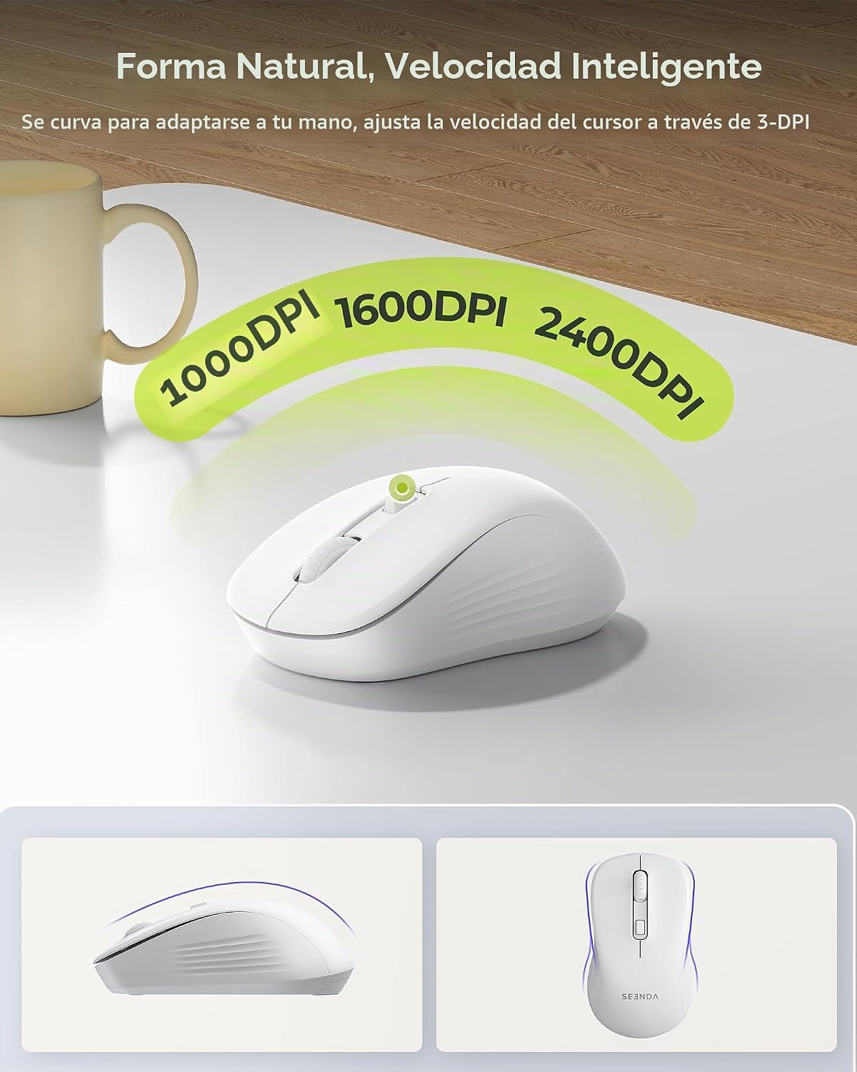 seenda COE200 Combo de teclado y mouse Bluetooth inalámbricos con |...
