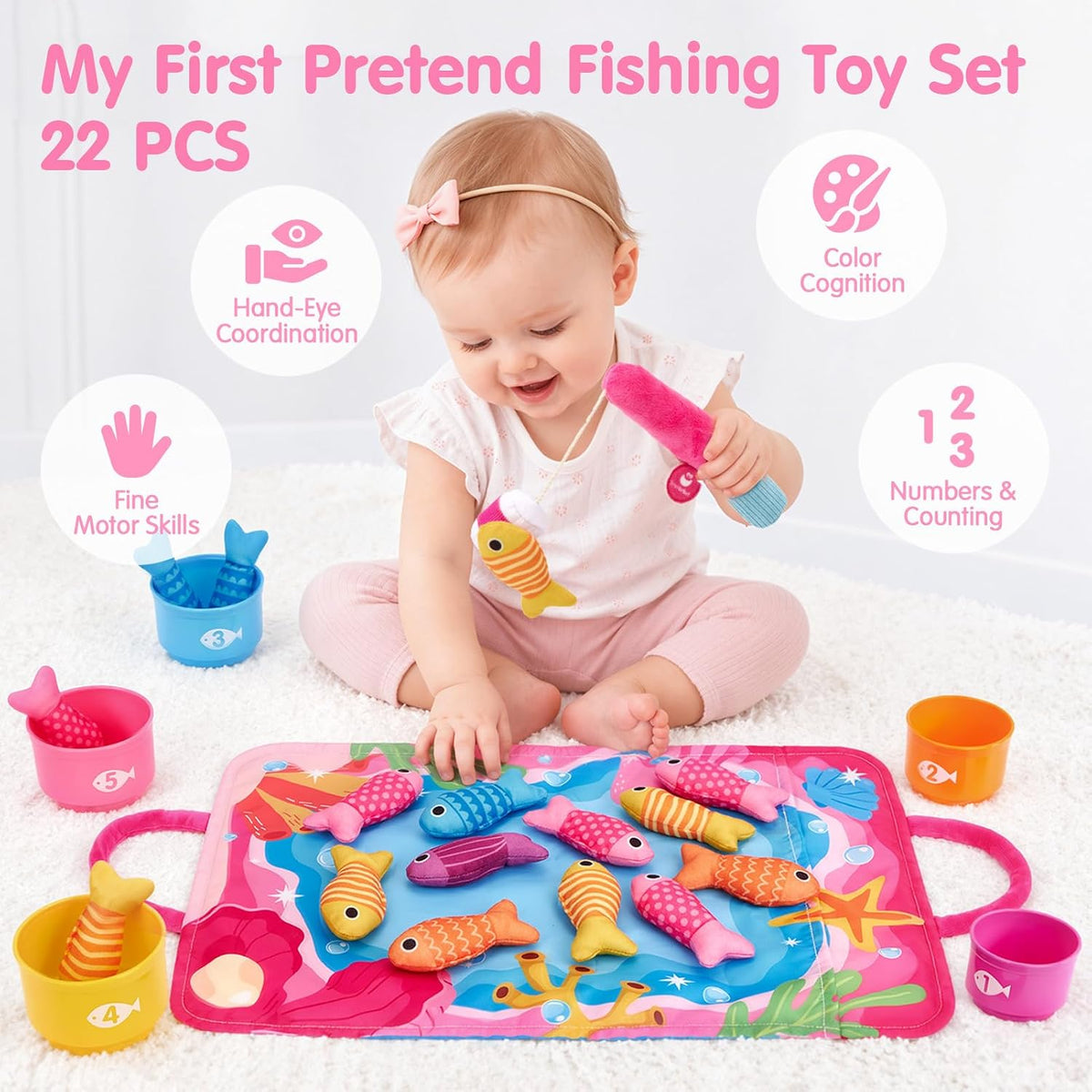 hahaland Juguetes Montessori para niña de 1 año de edad, regalo de...