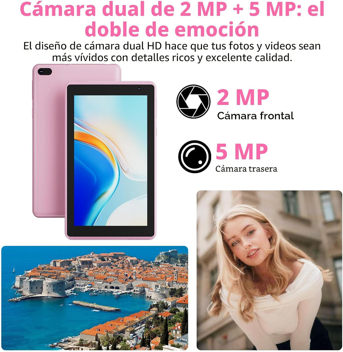 IWEGGO Tablet Android 14 con funda, 7 pulgadas 8 GB RAM+32 GB ROM\/...