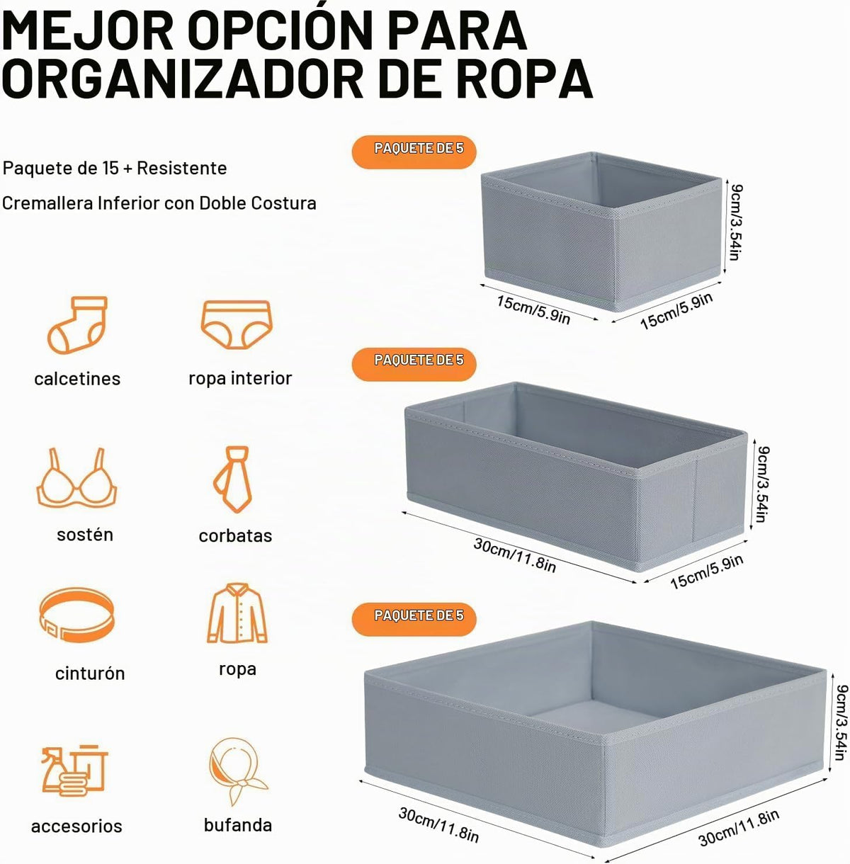 DIMJ Organizador de Cajones para Ropa 18 Pack - Organizadores Plega...