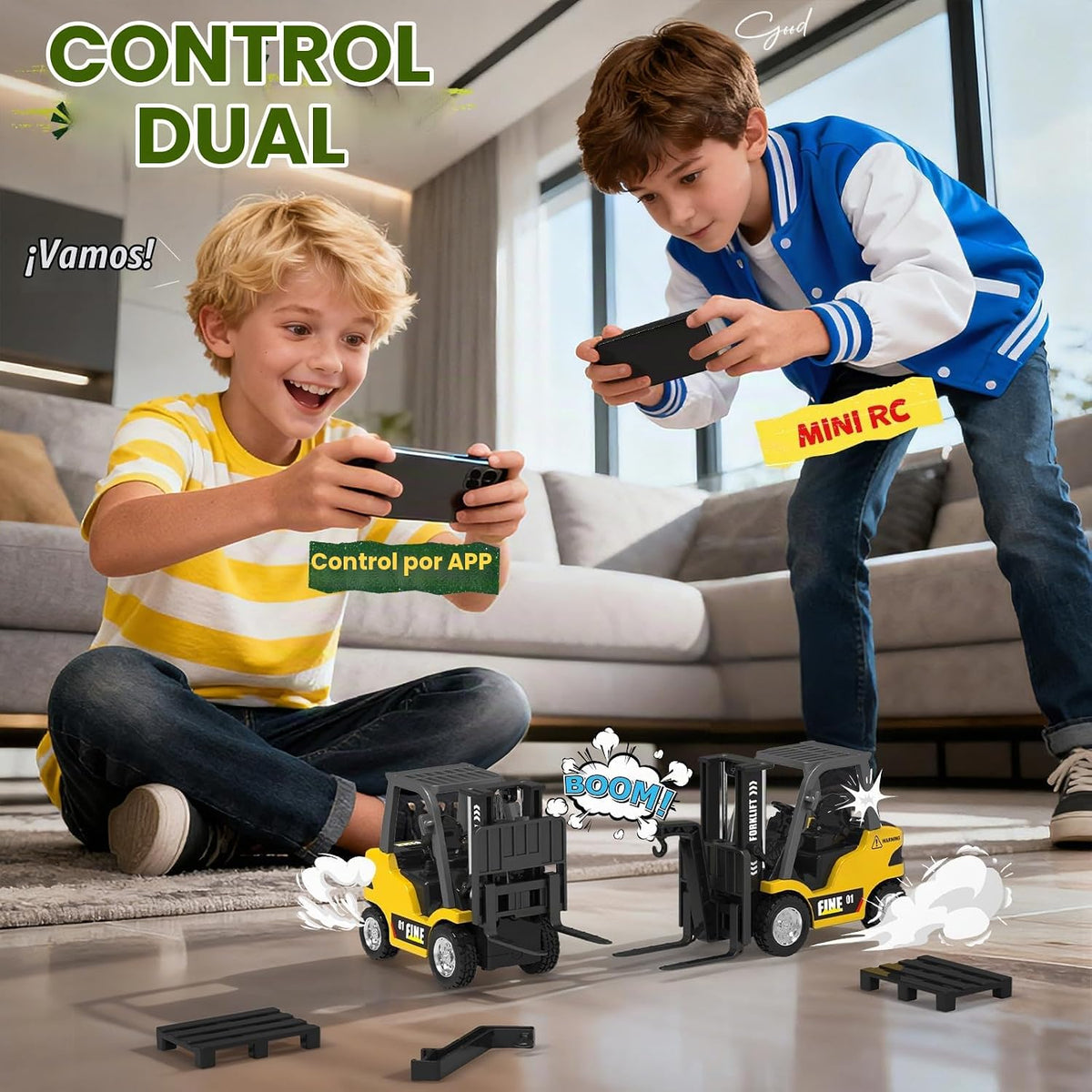 YESHIN Mini carretilla elevadora con control remoto, aleación a esc...