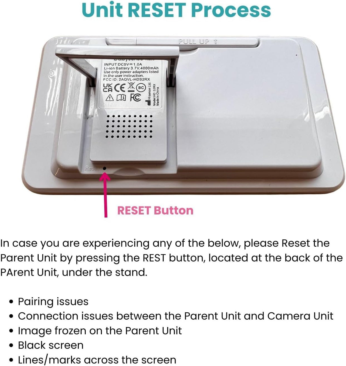 Babysense Unidad de padres para monitor de bebé HDS2, unidad de rep...
