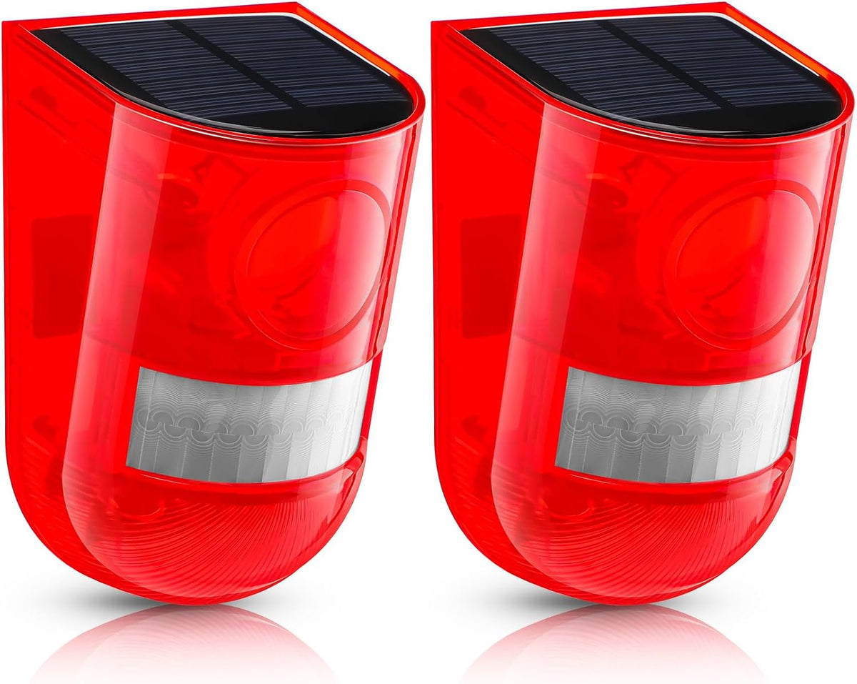 Qualirey - Paquete de 2 alarmas solares con sensor de movimiento de...