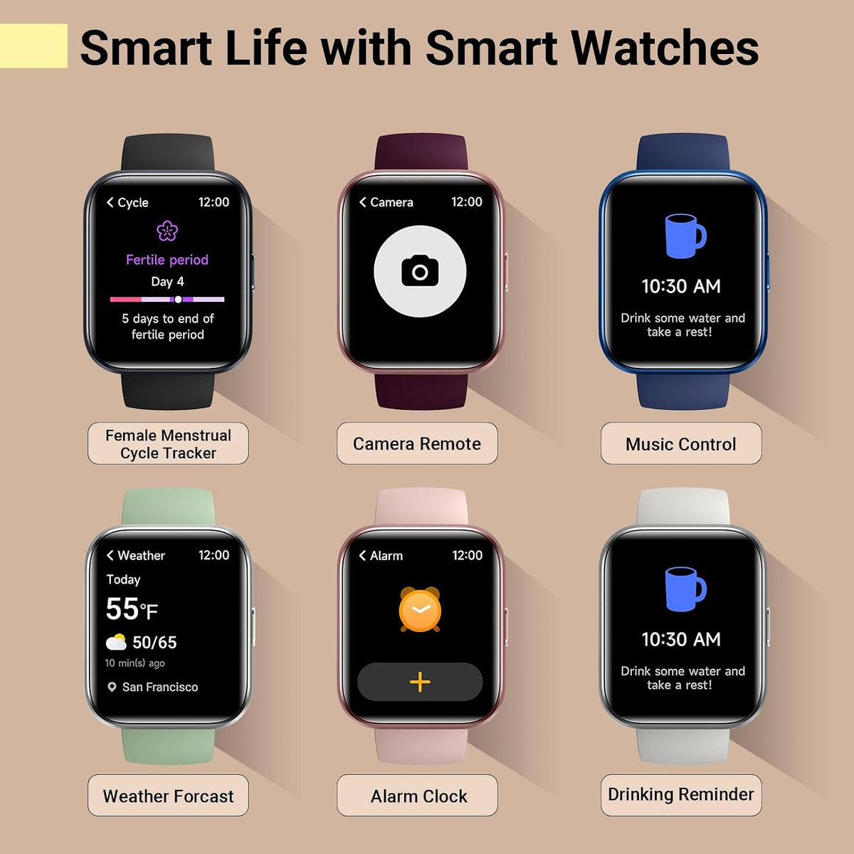 Relojes inteligentes para mujer, reloj inteligente para teléfonos A...
