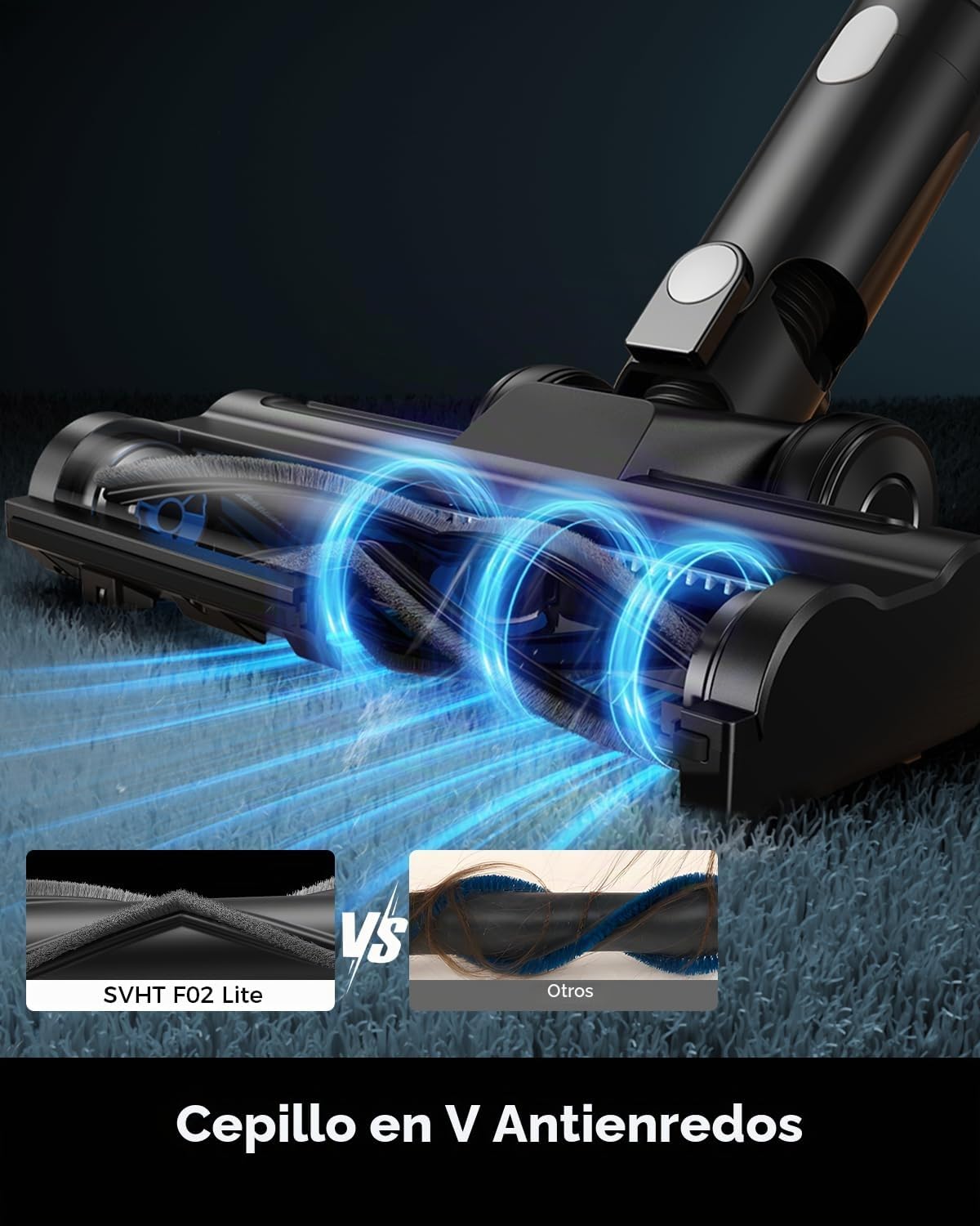 Aspiradora inalámbrica, 500W 45KPA 50Mins Stick Aspiradoras para el...