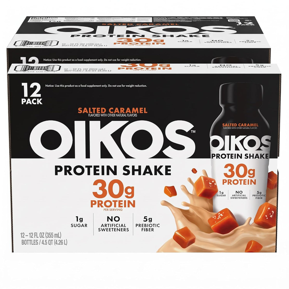 Oikos Batido de proteínas, caramelo salado, 1.06 onzas de alto cont...
