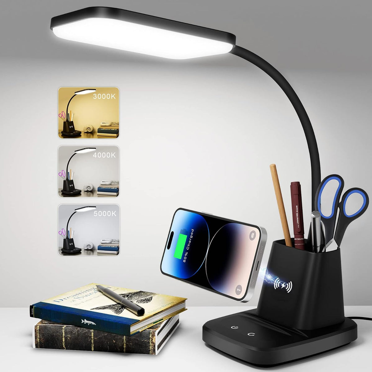 Lámpara de escritorio Sailstar, lámparas de escritorio LED para ofi...