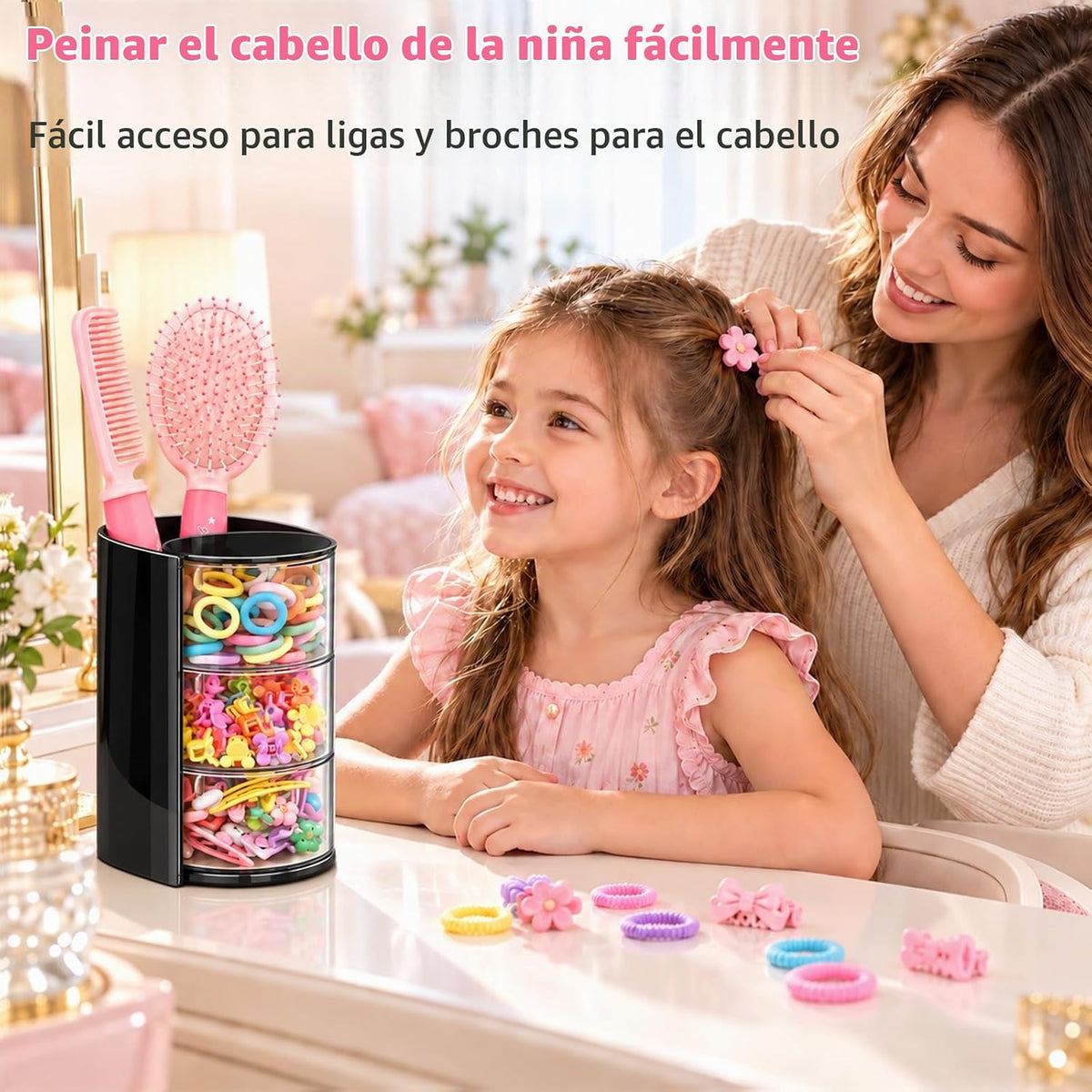Luscinia Organizador de accesorios para el cabello con soporte para...