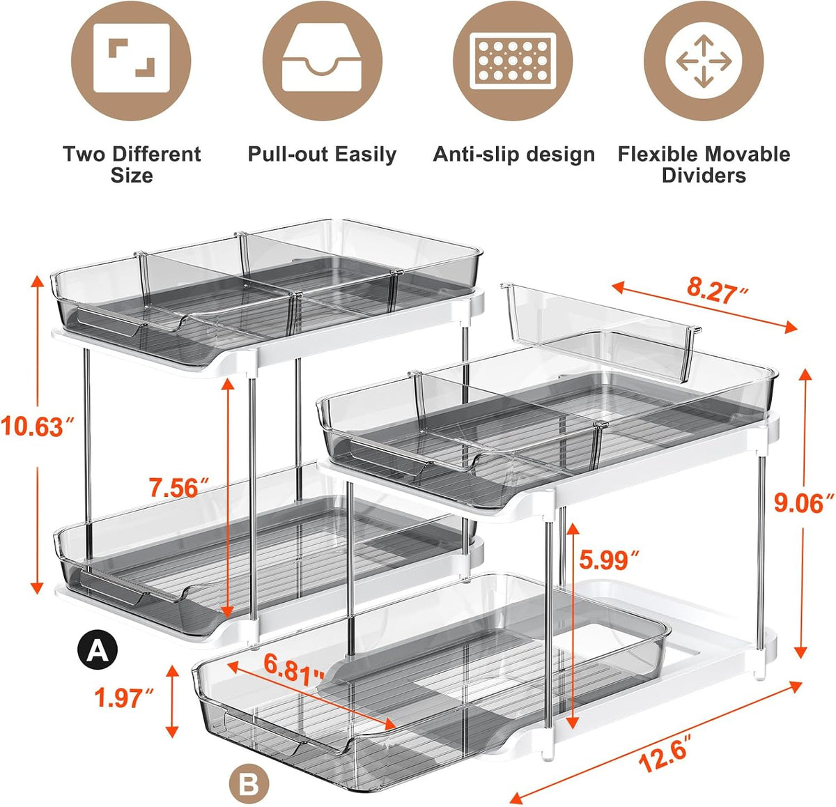 Delamu Organizadores y Almacenamiento Multiusos para Baño Debajo de...