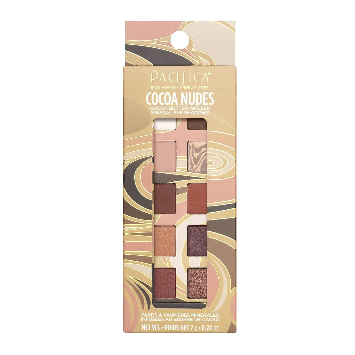Pacifica Cocoa Nudes - Paleta de sombras de ojos minerales, maquill...