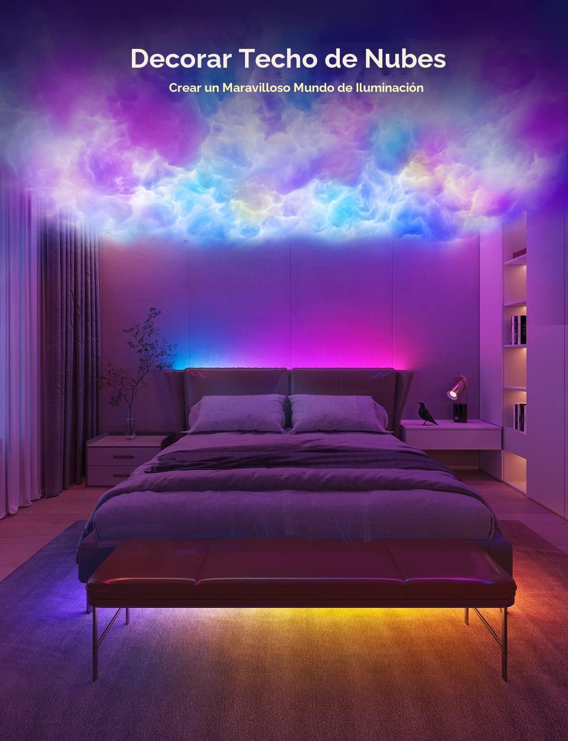 Govee Tira de luces LED RGBIC de 100 pies, luces LED inteligentes q...