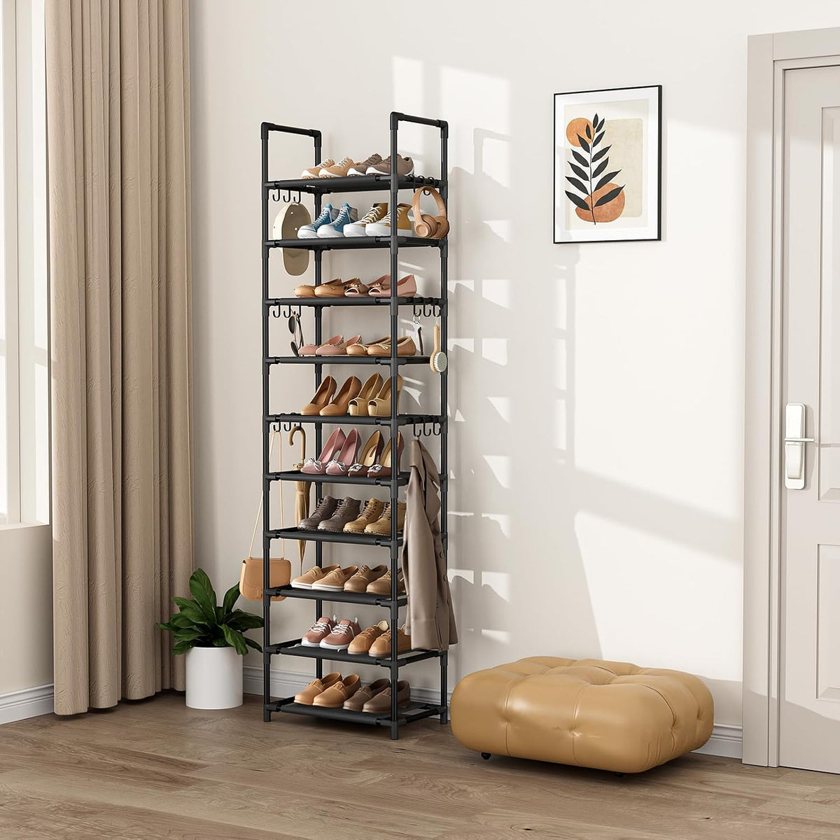 VTRIN - Estantería alta de 10 niveles para zapatos, con capacidad p...