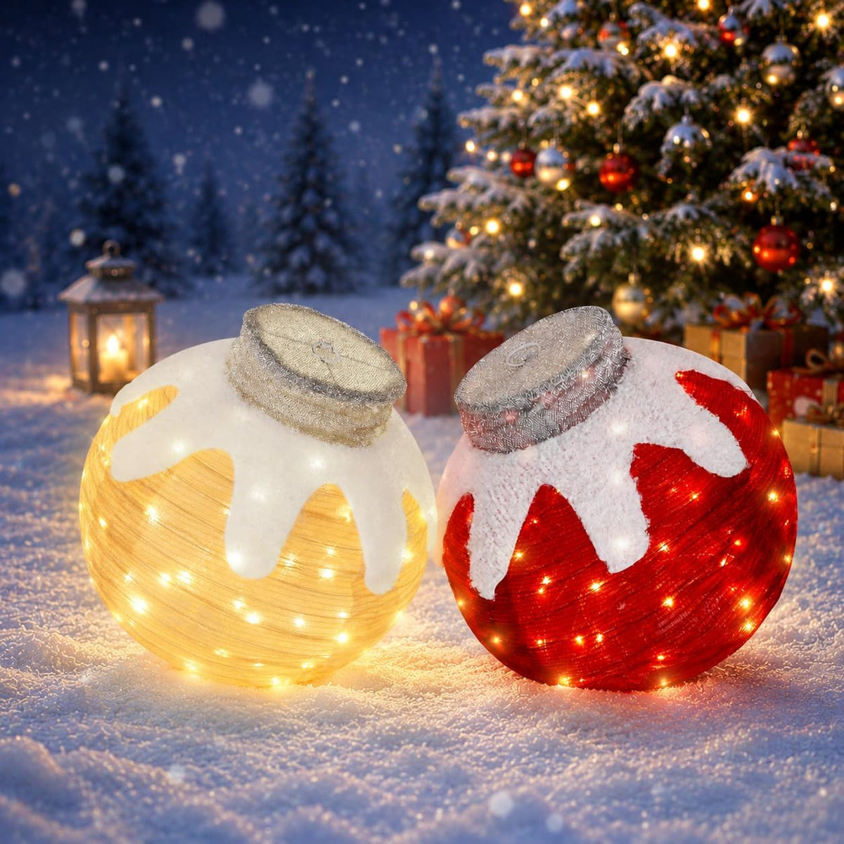 Adornos de Navidad para exteriores, decoración de bolas navideñas e...