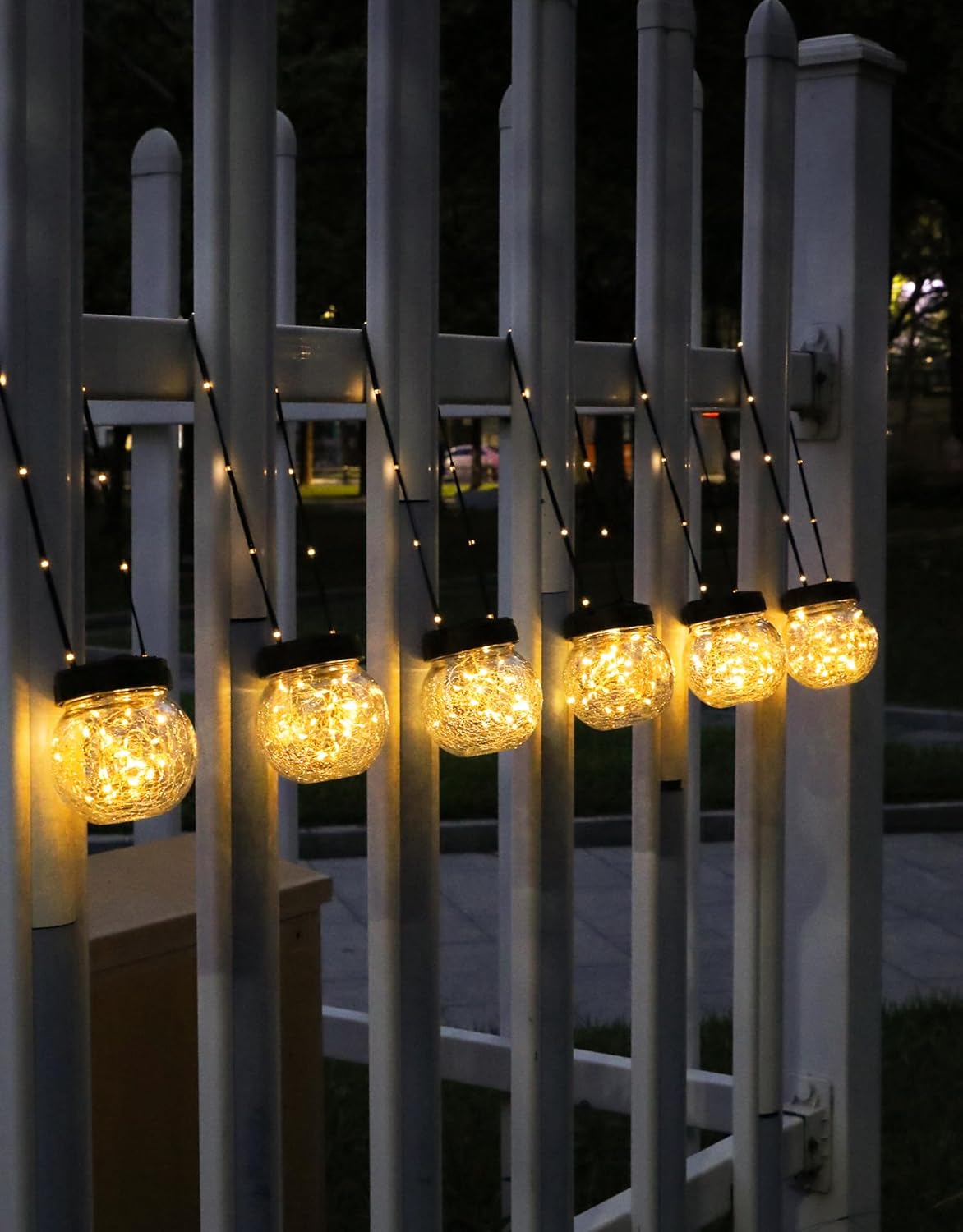 PARTPHONER Luces solares impermeables para exteriores, paquete de 2...
