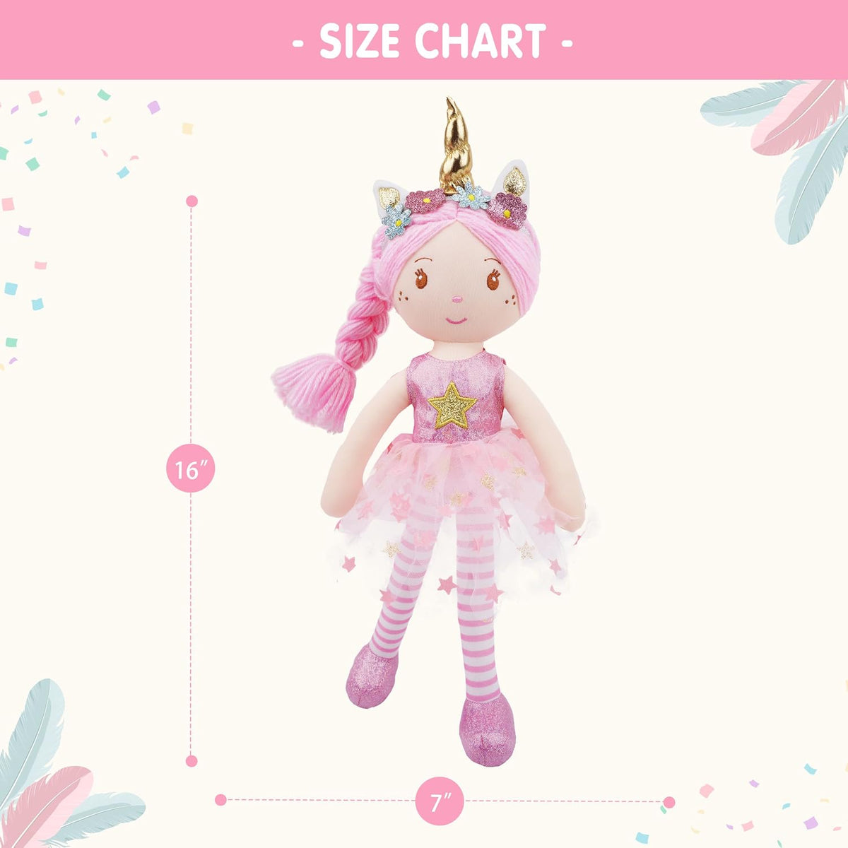 June Garden - Muñeca de unicornio de 16 pulgadas Anya - Muñeca de t...