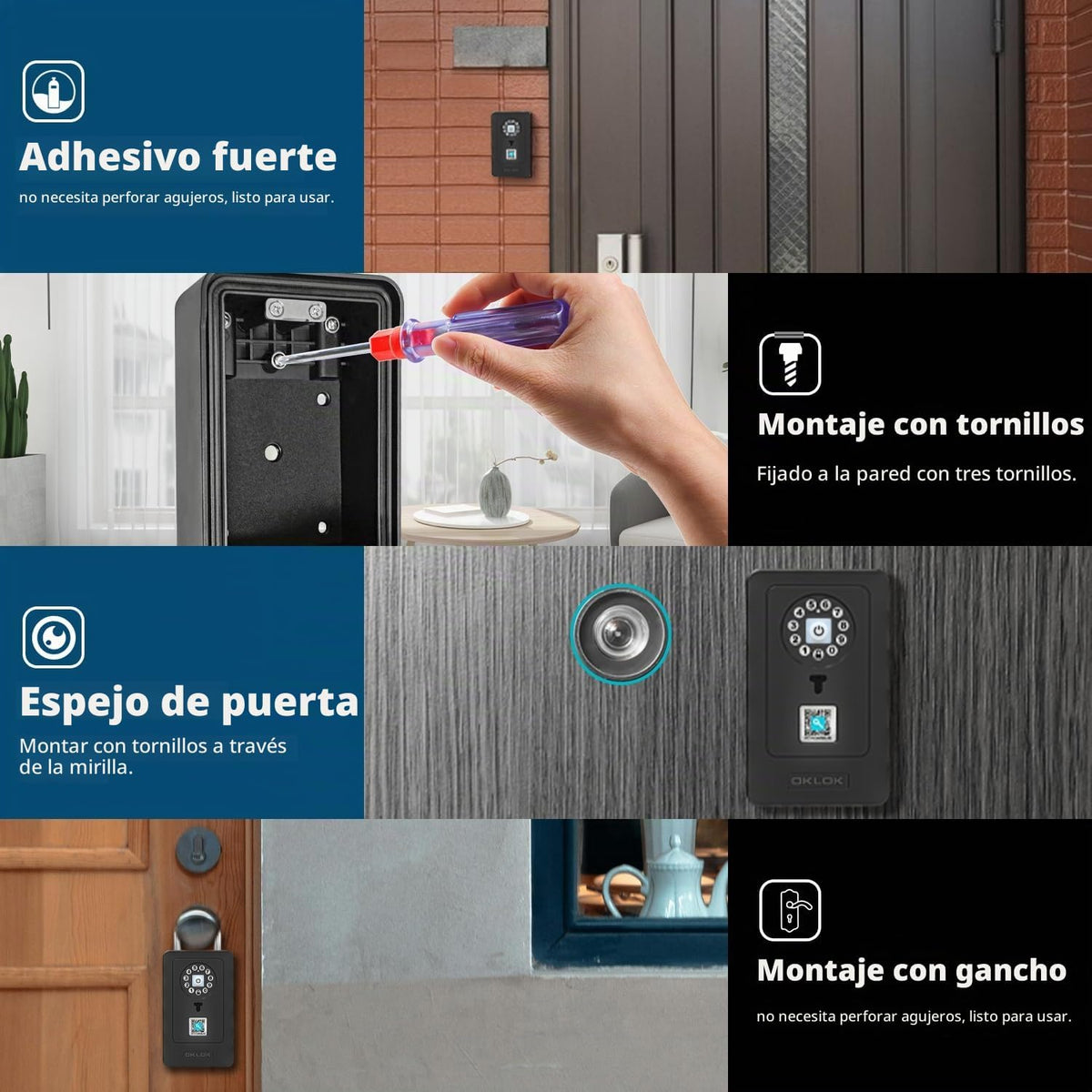 SFW Caja de cerradura inteligente, caja de llaves Bluetooth con con...