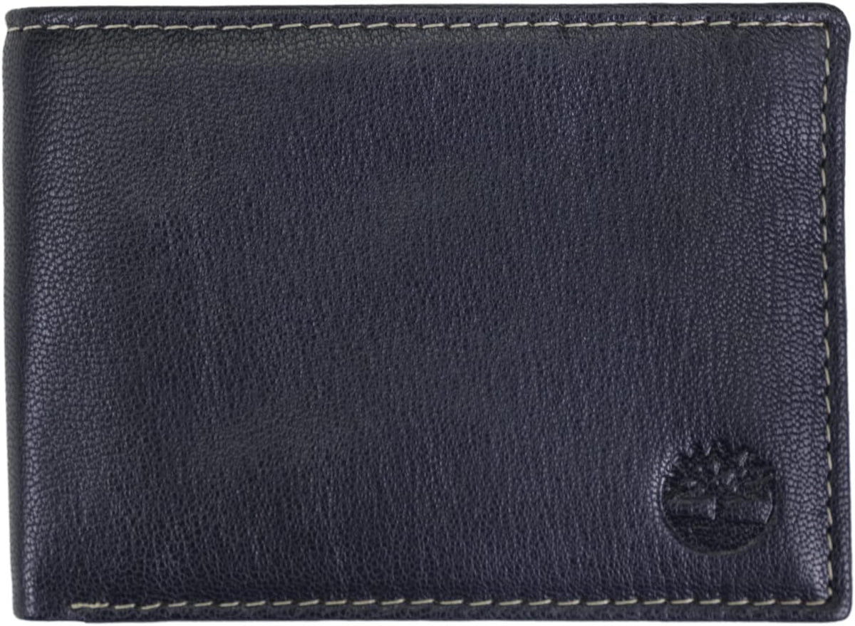 Timberland Billetera de cuero genuino con tarjetero de seguridad RF...