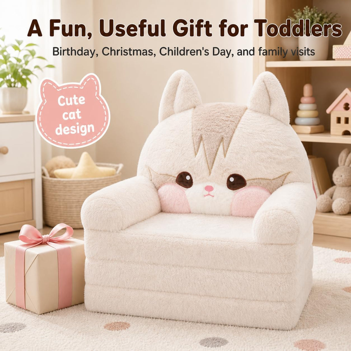 MONKISS - Sofá para niños, cómoda silla para niños, sofá plegable p...