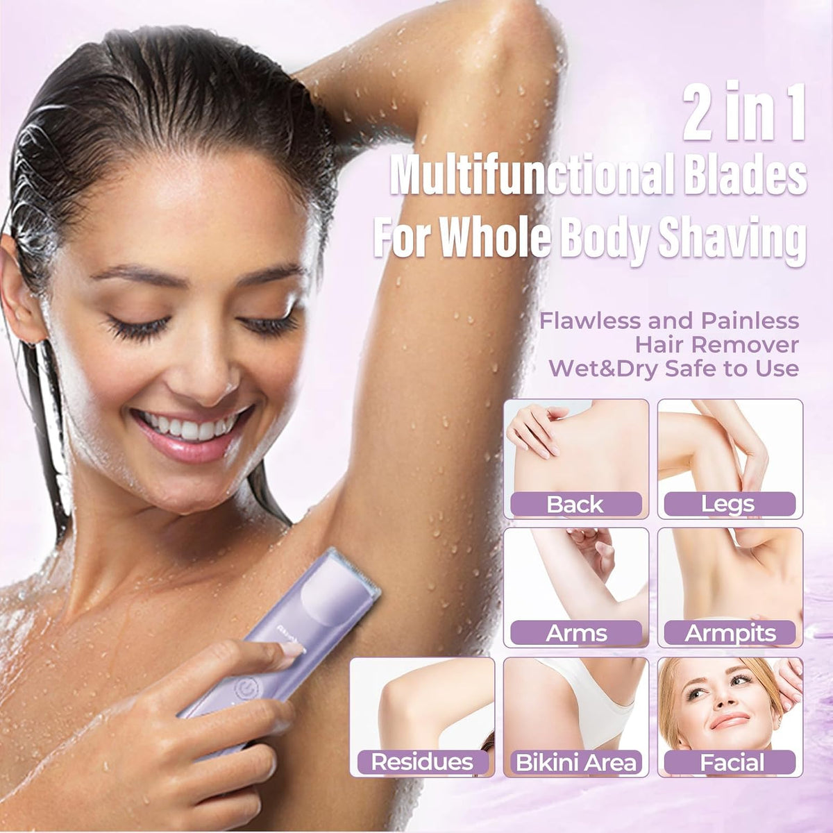 Akunbem Bikini Trimmer para Mujer Afeitadora Eléctrica 2 en 1 para...