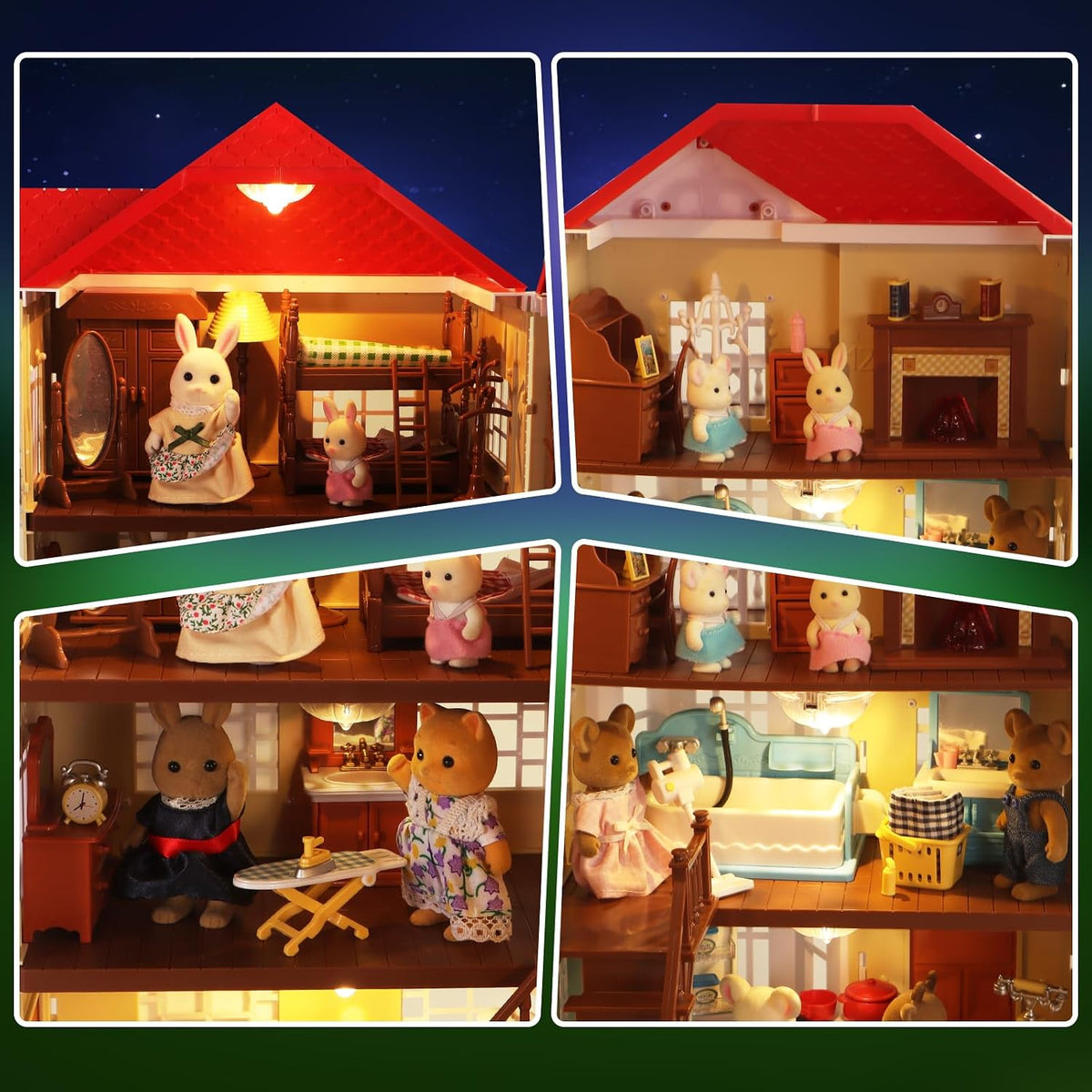 BananMelonBM Kid Toys Family Cozy Cabin Country Home Playset | Mueb...