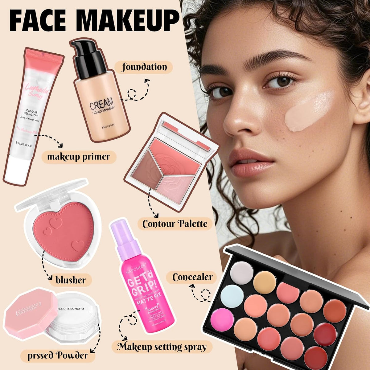 Kit de maquillaje para mujeres: paleta de sombra de ojos de base |...