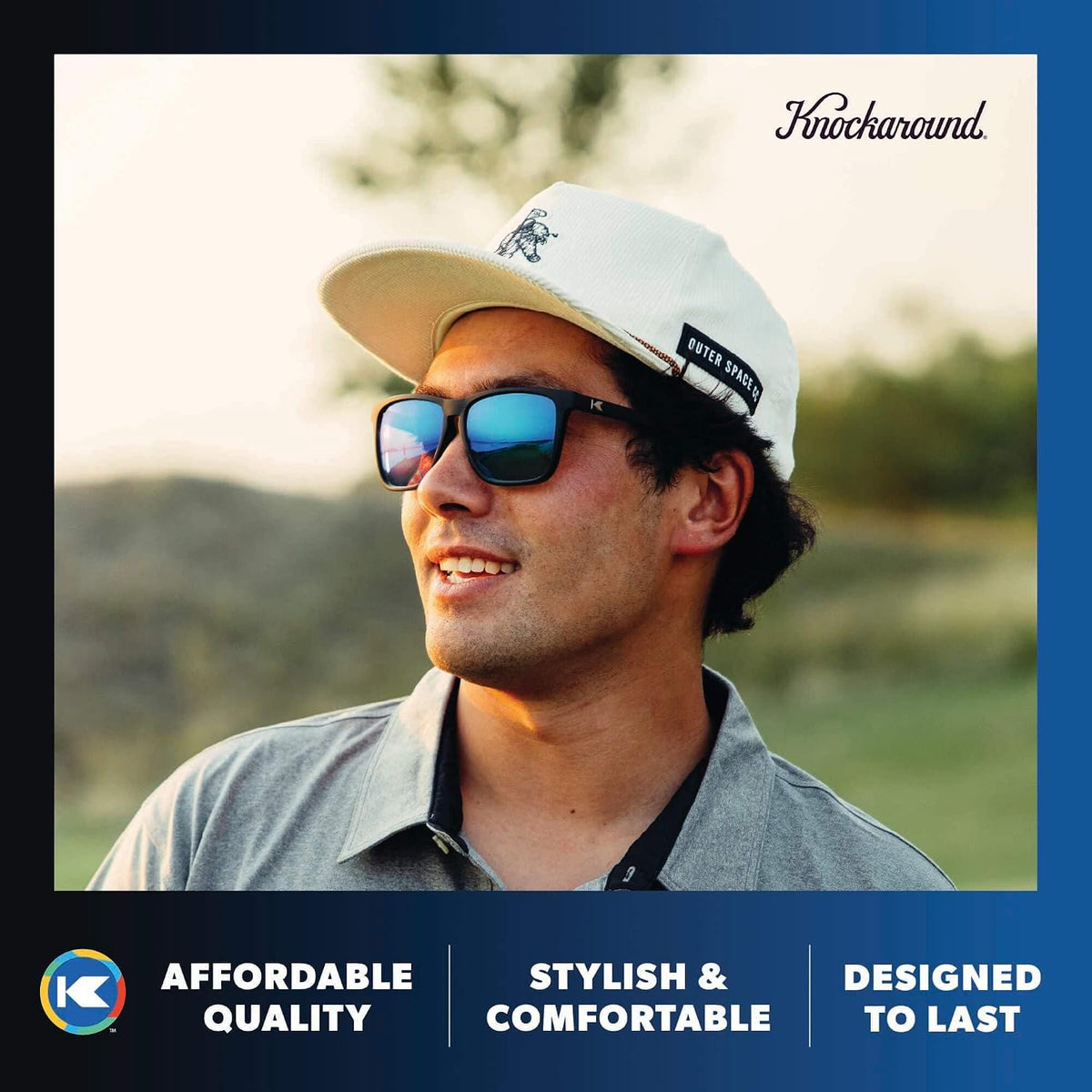 Knockaround Gafas de sol polarizadas cuadradas para hombres y mujer...
