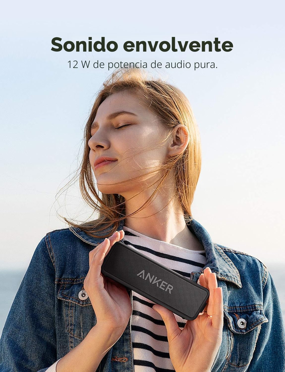 Anker Soundcore 2 Altavoz Bluetooth portátil, 24 horas de reproducc...