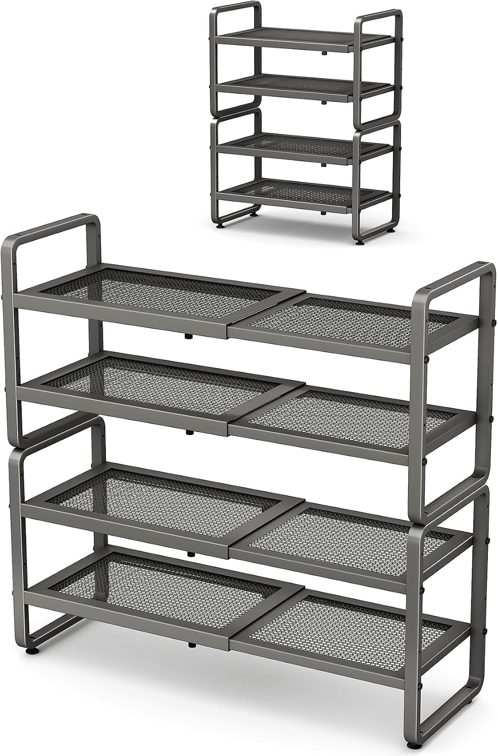 SNTD Zapatero de metal expandible para armario, entrada y garaje, 4...