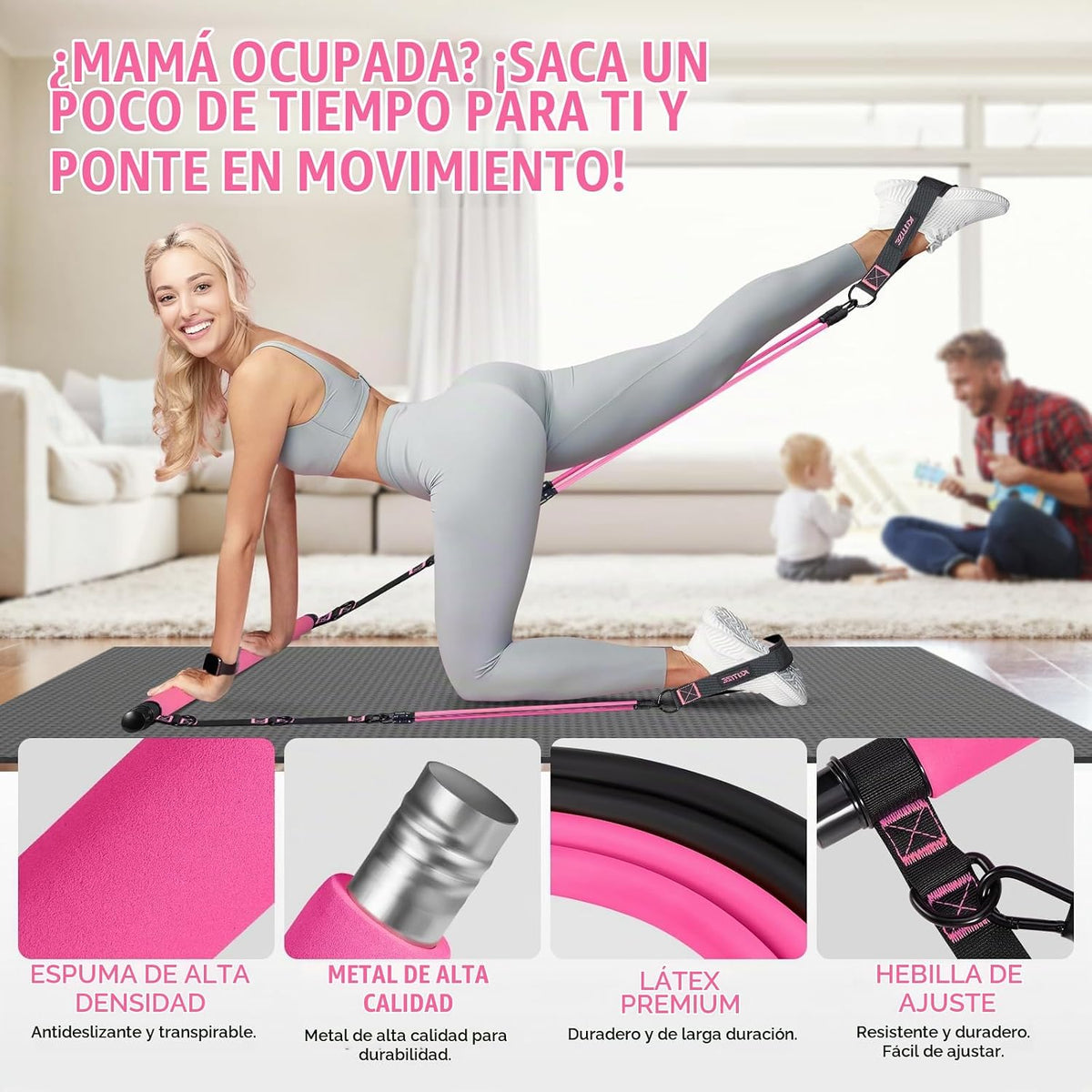 KUTIZE Kit de barra de pilates con bandas de resistencia, equipo de...