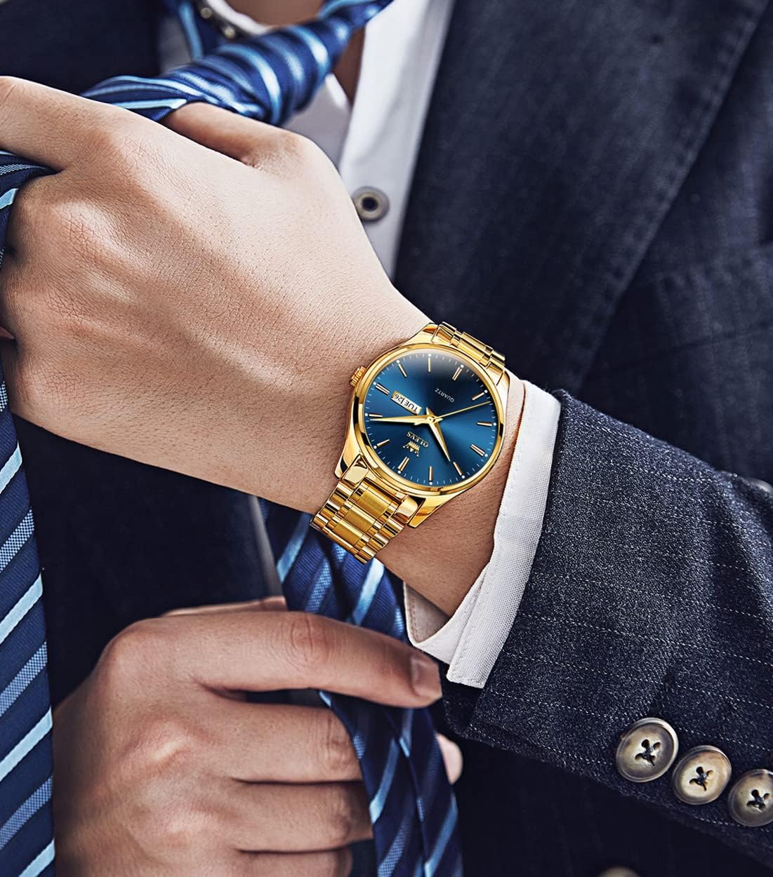 OLEVS Relojes para hombre Relojes de cronógrafo de fácil lectura lu...