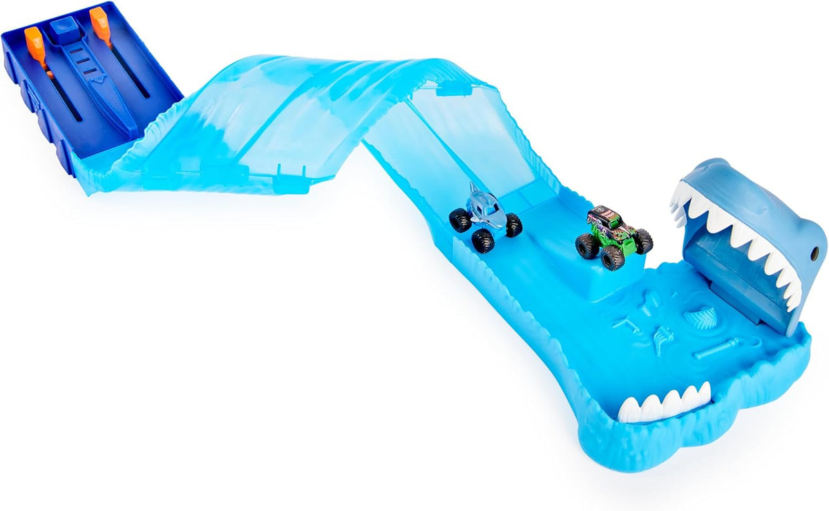 Monster Jam, Mini Megalodon Race and Chomp - Juego con 2 mini camio...