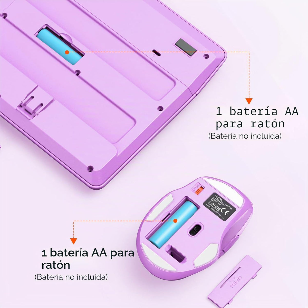 MEETION - Combo de teclado y mouse inalámbricos, tamaño completo co...