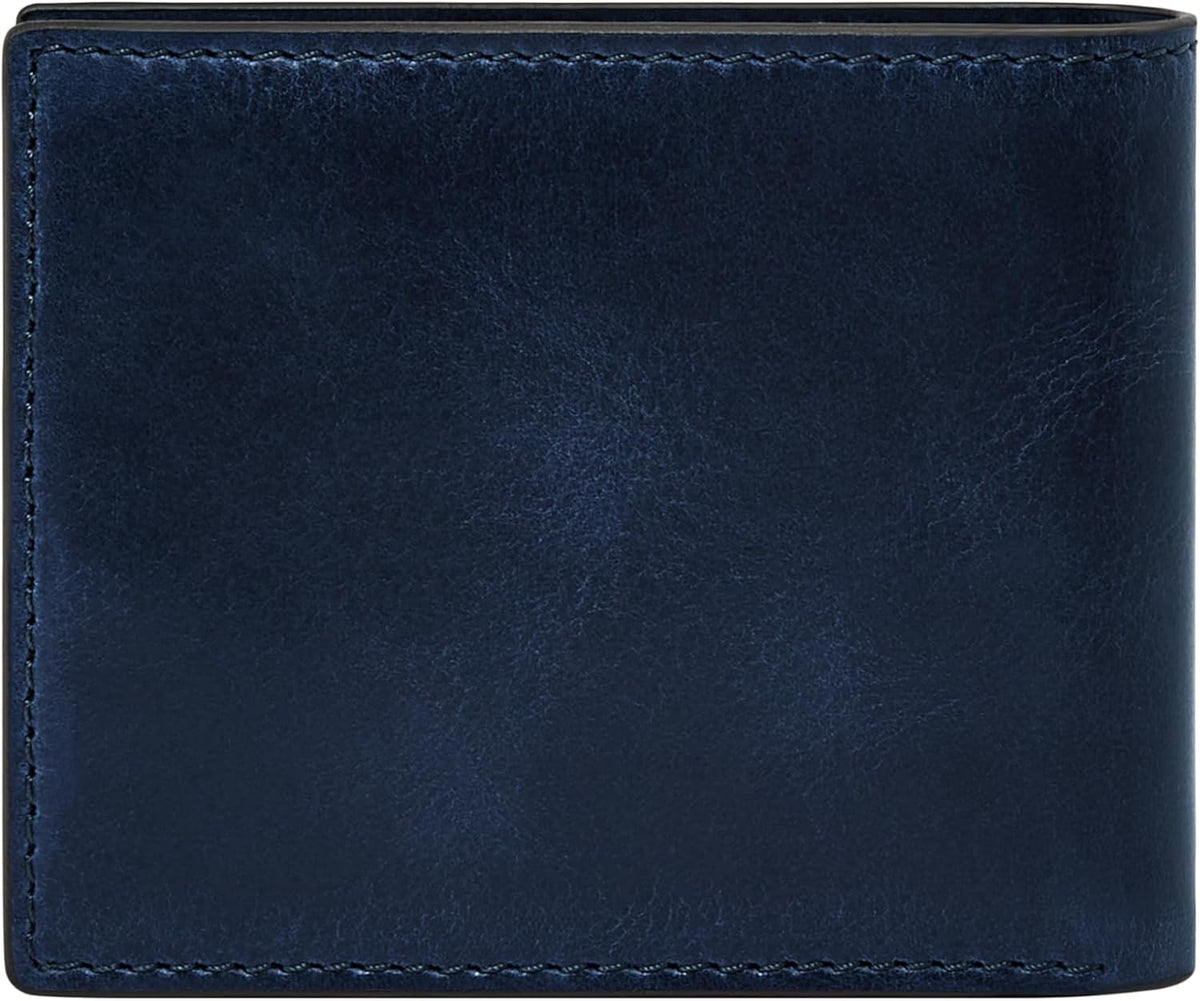 Fossil Derrick - Cartera de piel con bloqueo RFID, plegable con ide...