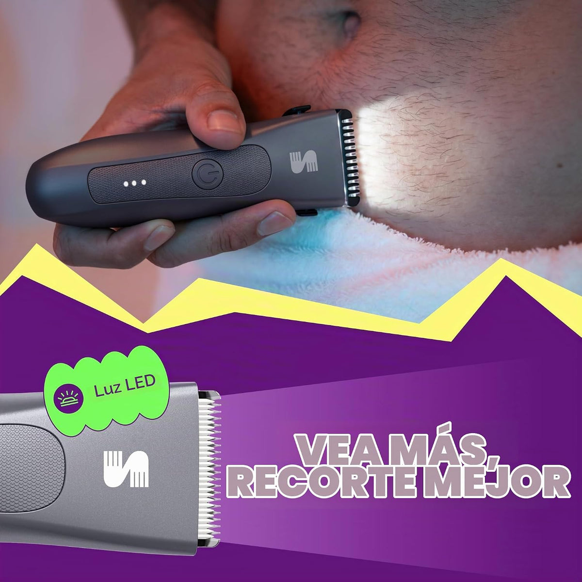 MANSPOT Manscape - Recortadora de vello corporal y de ingle para ho...
