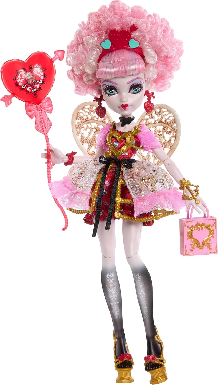 Monster High Muñeca Asteria de Cupido de cumpleaños dulce y aterrad...