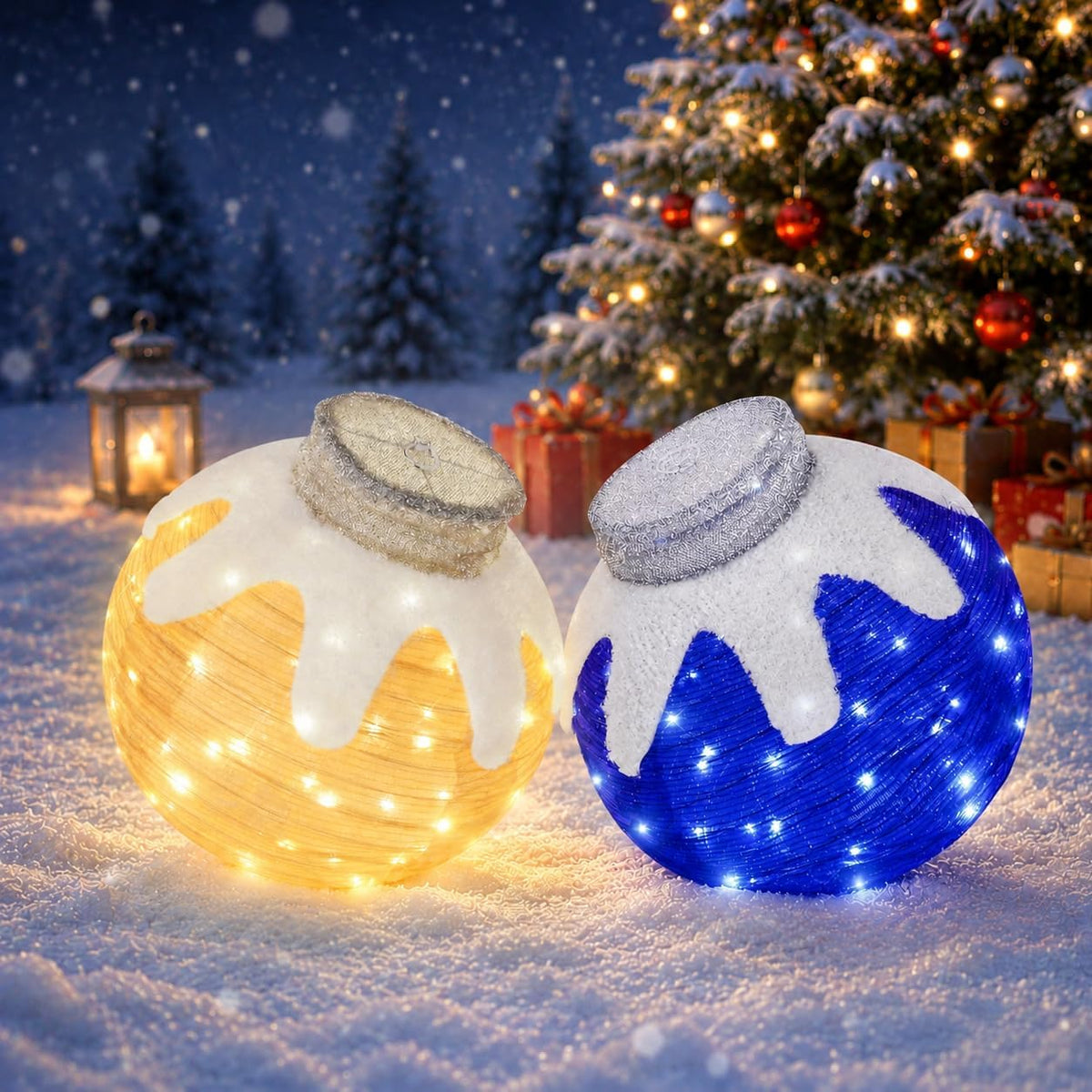 Adornos de Navidad para exteriores, decoración de bolas navideñas e...