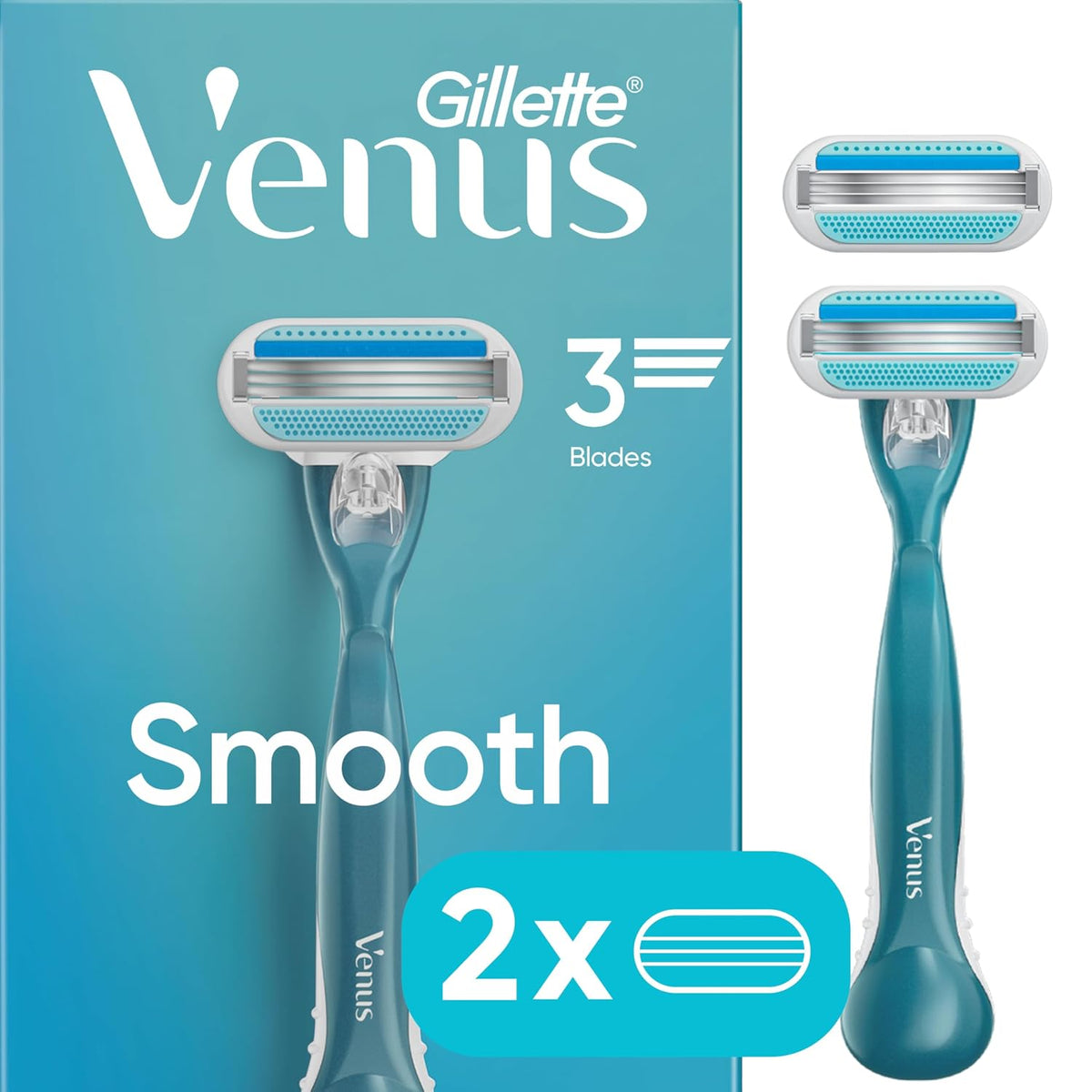 Gillette Venus Smooth Razor para mujeres, incluye 1 mango de afeita...