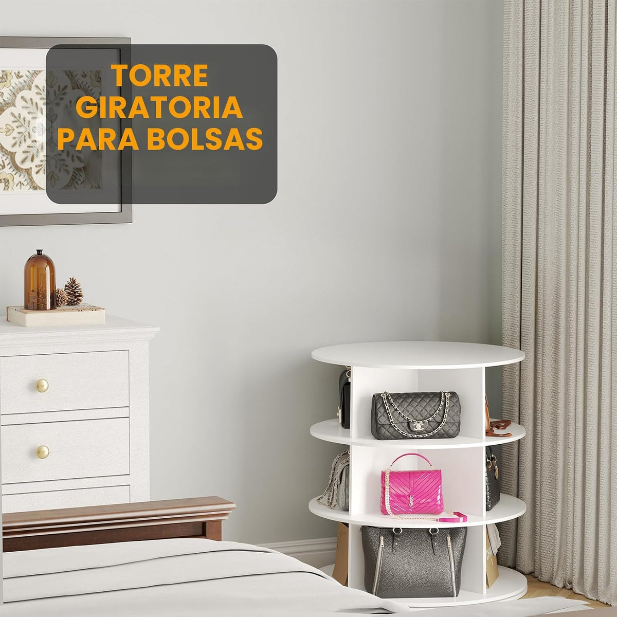 SpaceAid Torre Zapatero Giratorio de 3 Niveles, Exhibidor de Zapato...