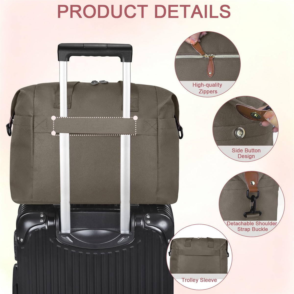 Pritent Bolsa de Pañales Tipo Tote, Bolsas de Pañales para Bebé con...