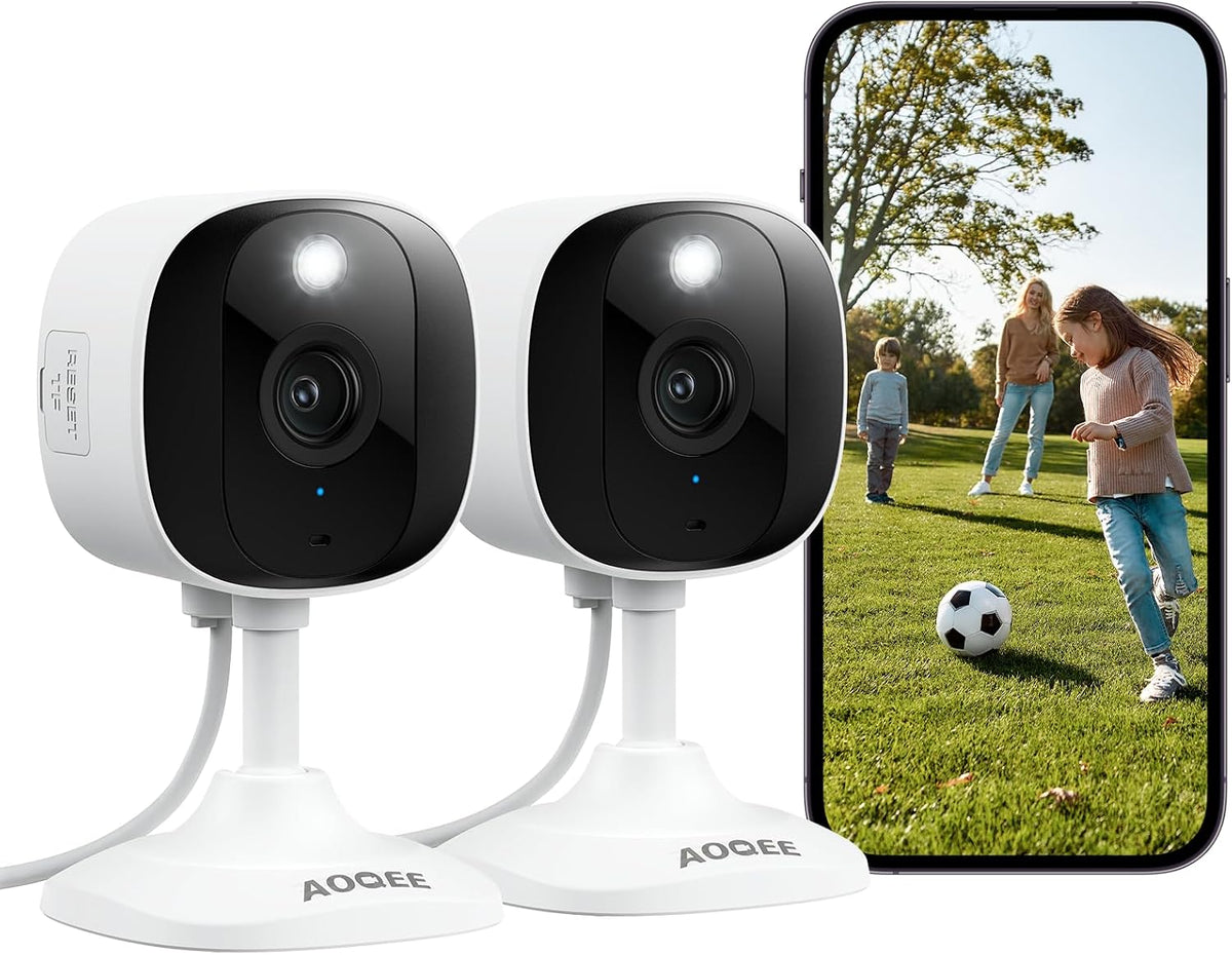 AOQEE - Cámaras 2K para seguridad del hogar, interiores\/exteriores...