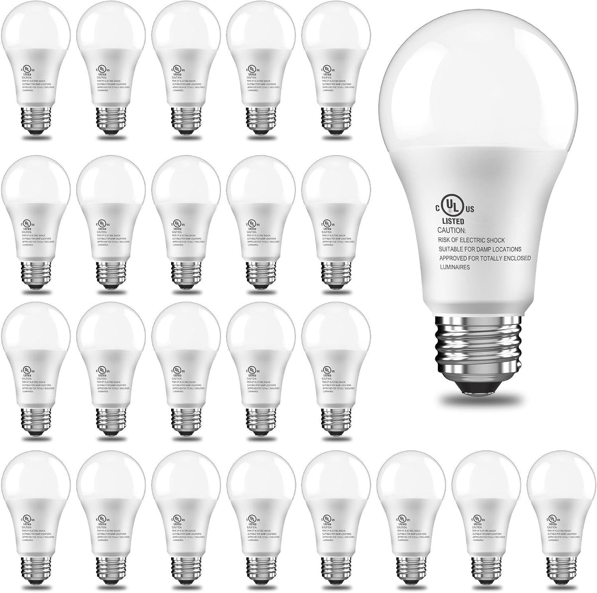 Paquete de 24 bombillas LED equivalentes a 100 W, A19 5000K luz bla...