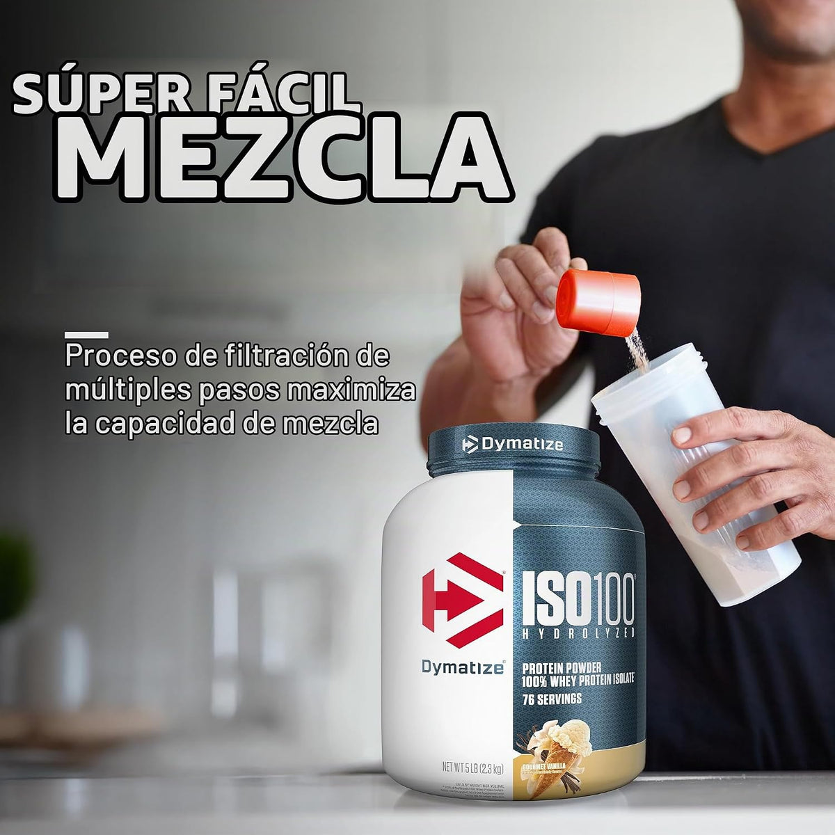 Dymatize ISO100 Proteína en polvo, 100% aislado de suero de leche,...