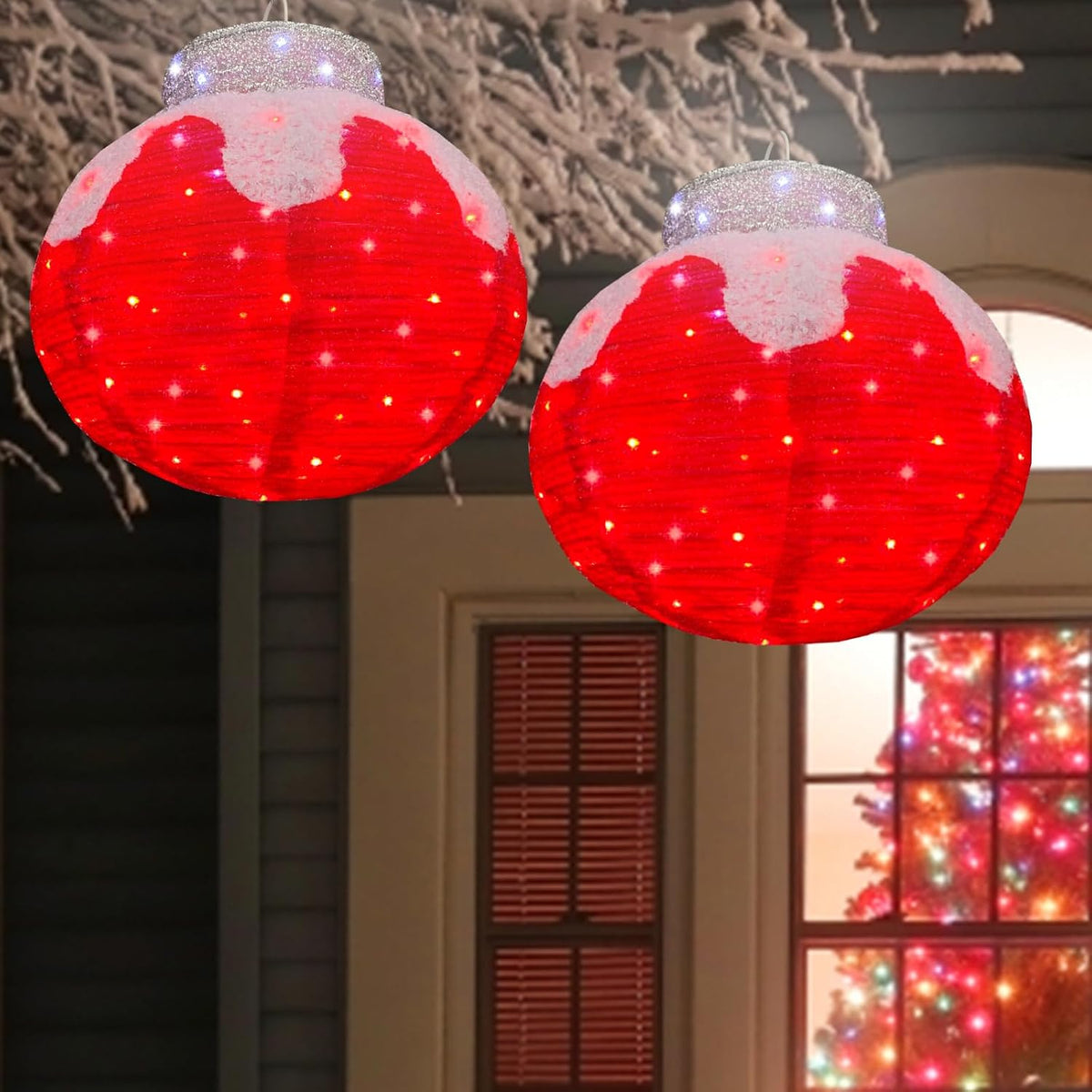 Esferas de Navidad iluminadas para decoración al aire libre, 2 unid...