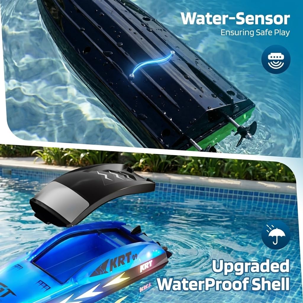 URNOONE Barco a control remoto para niños, barcos de control remoto...