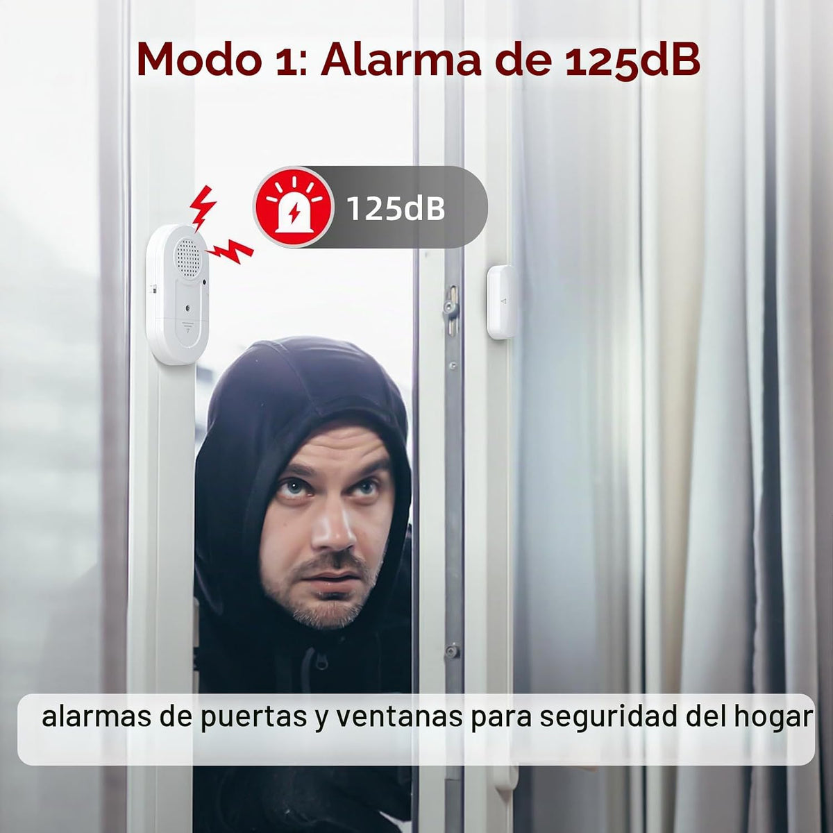 Sanjie Alarmas de ventana de puerta cuando se abre, paquete de 8, c...