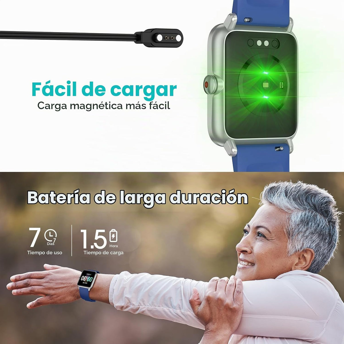 Reloj podómetro apto para personas mayores sin aplicación, no requi...