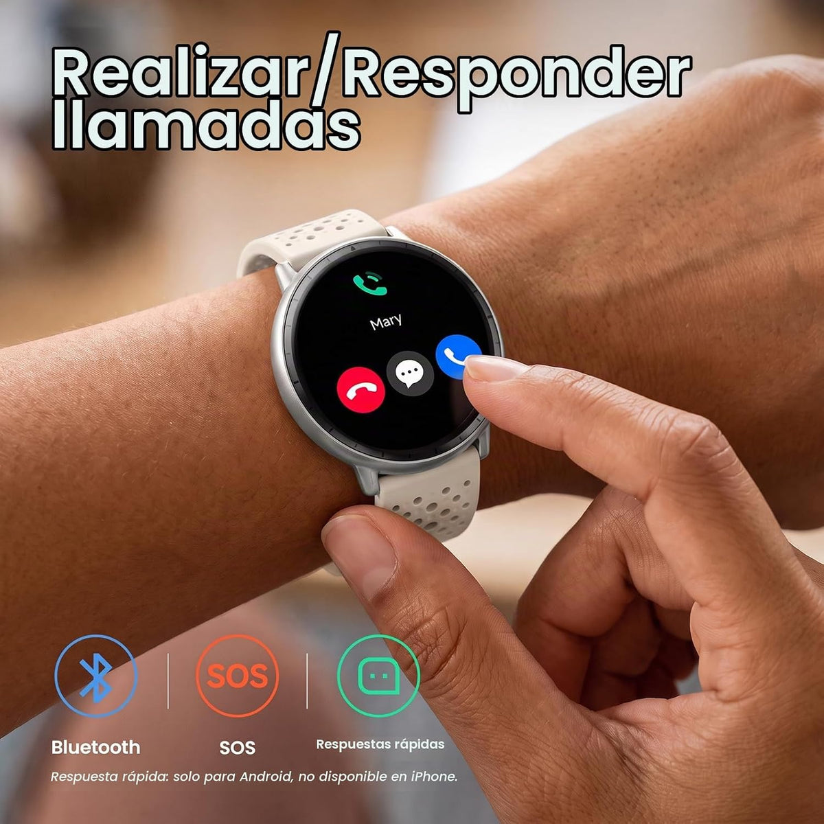 Reloj inteligente para hombres y mujeres, GPS integrado, pantalla A...