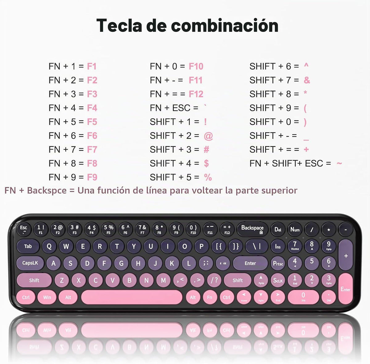 MOFII Combo de teclado y mouse inalámbricos, máquina de escribir co...